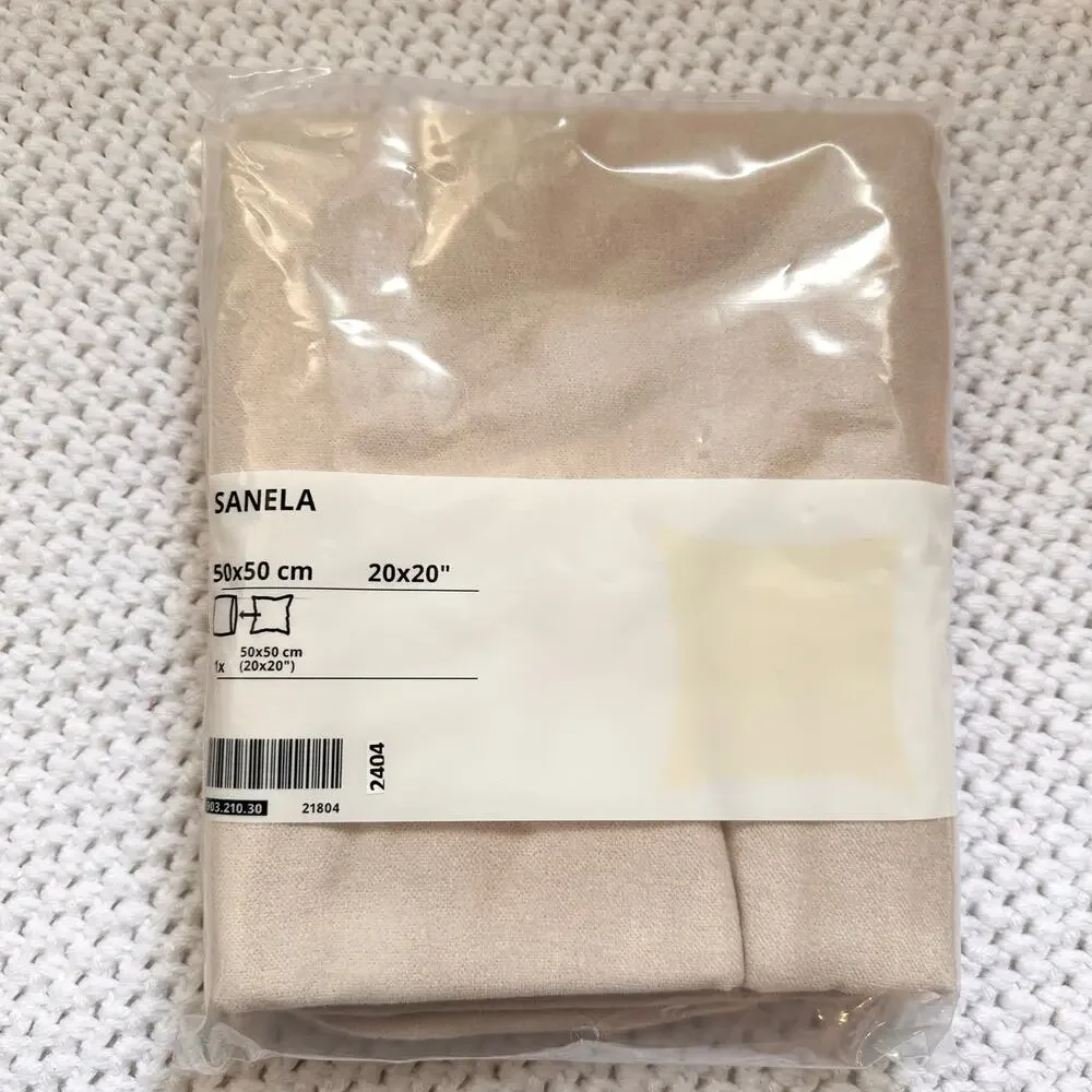 IKEA Sanela Beige Ivory Velvet Throw Pillow Covers New 20